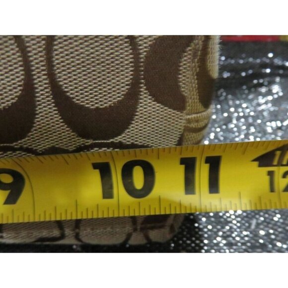 Coach Raspberry Pink & Tan Signature Logo Patent Python Embossed Leather Handbag - Picture 13 of 14